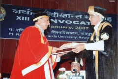Doctorate conferred by Pandit Ravi Shankar Shukla University, Raipur
